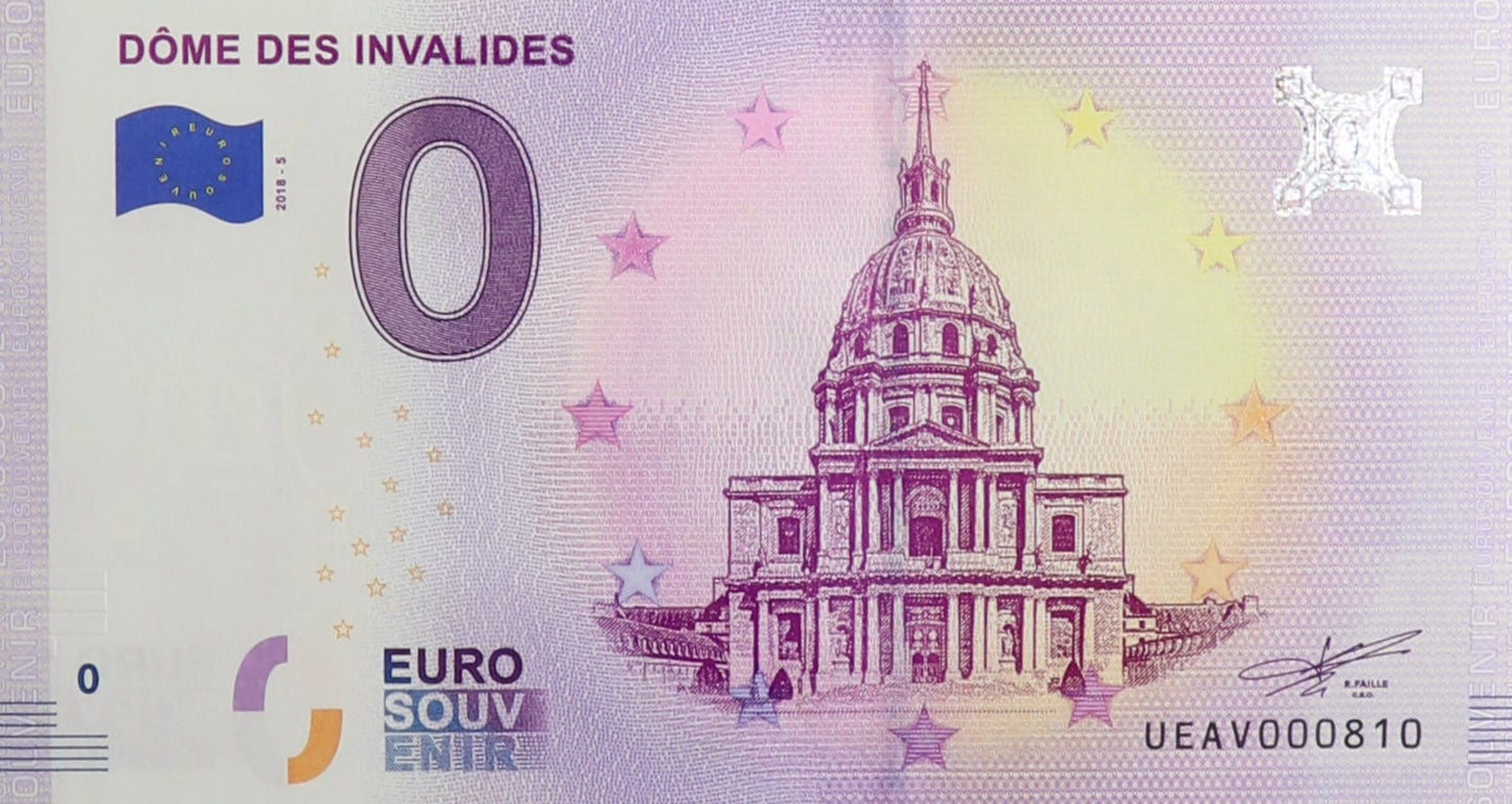 0 Euro - Dome Des Invalides - Francja - 2018