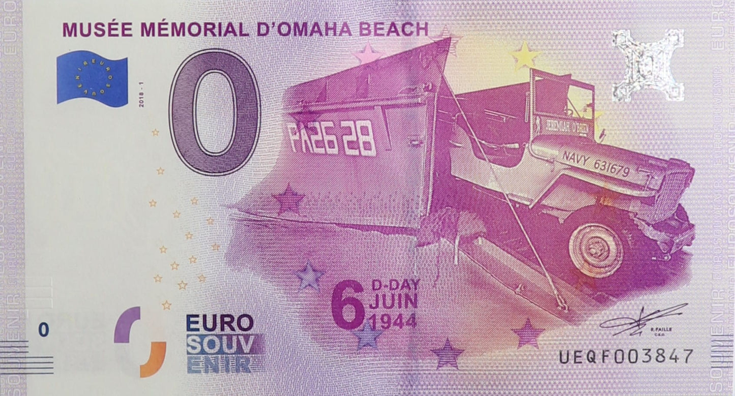 0 Euro - Musee Memorial D'omaha Beach - Francja - 2018