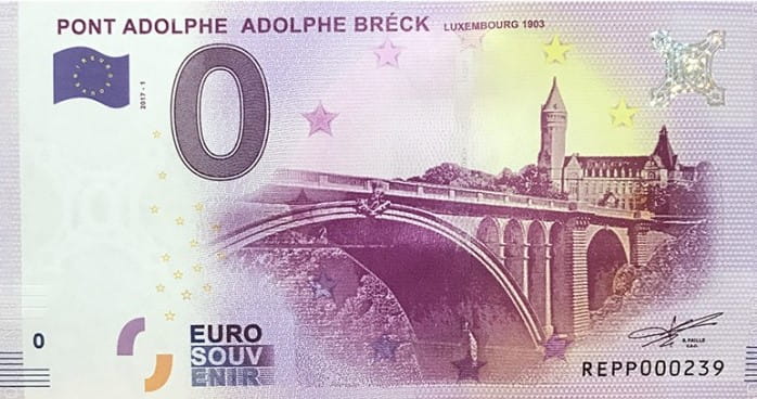 0 Euro - Pont Adolphe Breck - Luksemburg - 2017