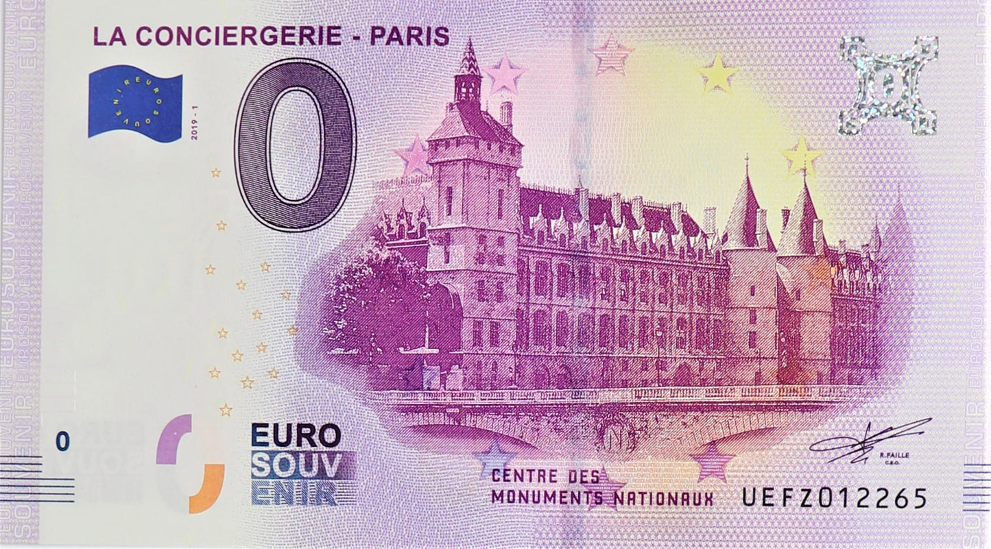 0 Euro- La Conciergerie - Paris - Francja - 2019