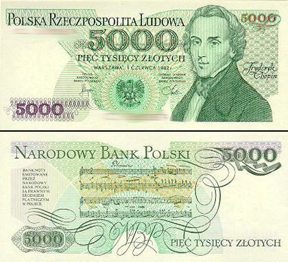 Banknot 5000 zł 1982 rok