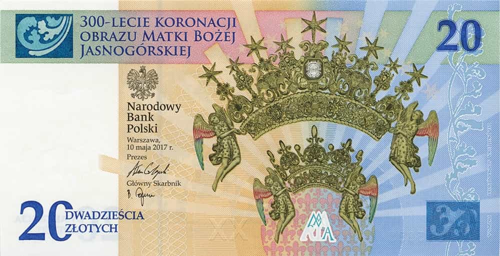 20 zł Koronacja Obrazu Matki Bożej - banknot kolekcjonerski