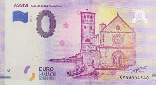 0 Euro - Assisi- Włochy - 2019
