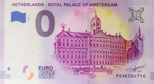 0 Euro - Netherlands - Royal Palace Of Amsterdam - Holandia - 2019