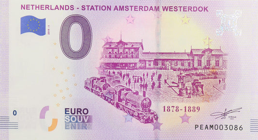 0 Euro - Netherlands - Station Amsterdam Westerdok - Holandia - 2019