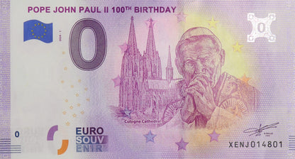 0 Euro - Papież Jan Paweł II - 100 Rocznica Urodzin - Niemcy - 2020