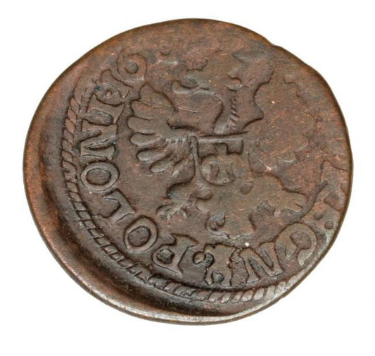 Szeląg 1661 Jan Kazimierz Polska Ujazdów