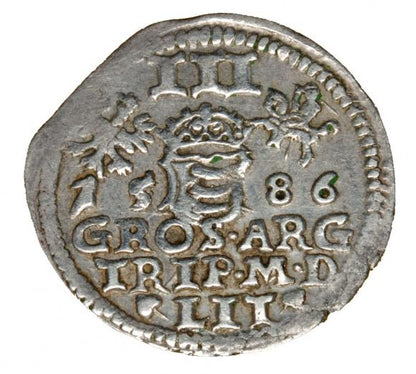 Trojak 1586 Stefan Batory Litwa Wilno