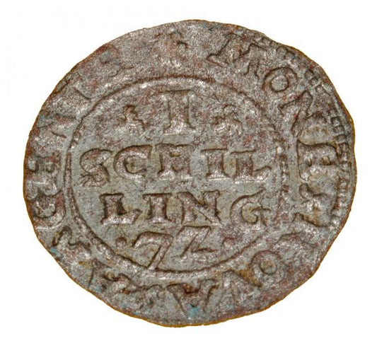 Szeląg 1572 Jan Hieronim Chodkiewicz Inflanty Dahlen