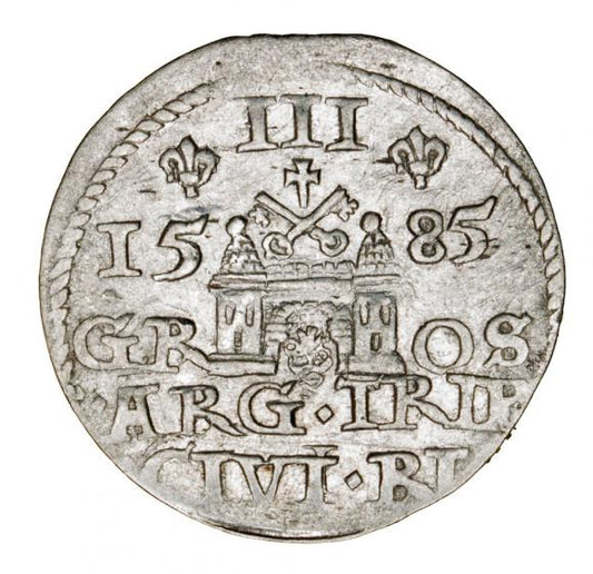 Trojak 1585 Stefan Batory Ryga