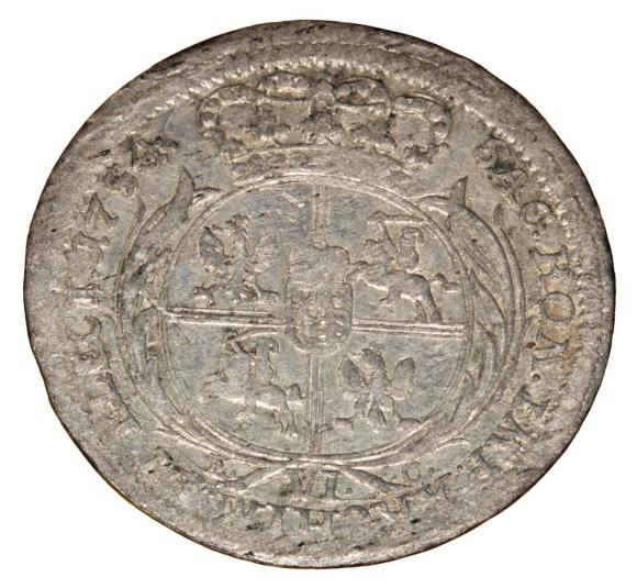 Szóstak 1754 August III Polska Lipsk