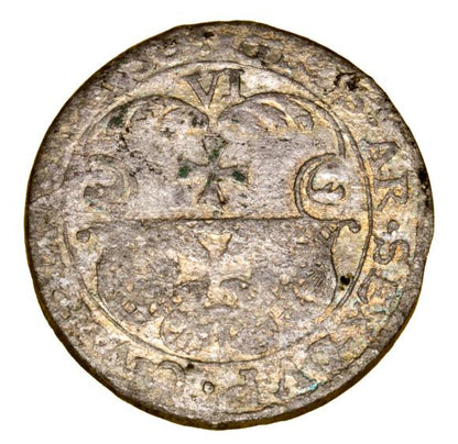 Szóstak 1658 Karol X Gustaw Elbląg