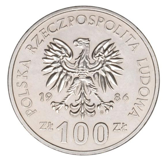 100 złotych 1986 Władysław Łokietek nikiel próba