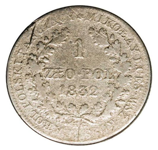 1 złoty 1832 Mikołaj I Romanow Królestwo Polskie Warszawa