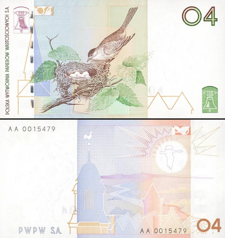 Pokrzewka 04 - banknot testowy PWPW