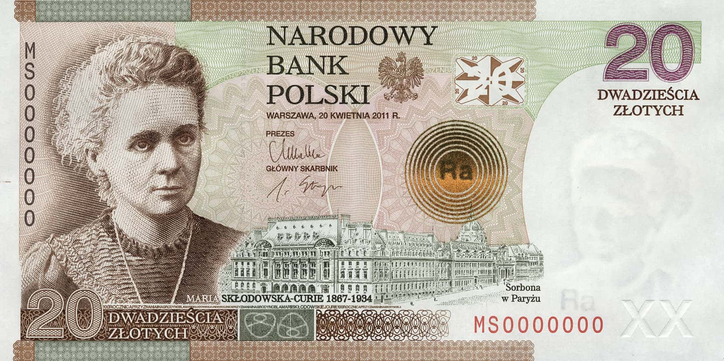 20 zł Maria Skłodowska Curie - banknot kolekcjonerski