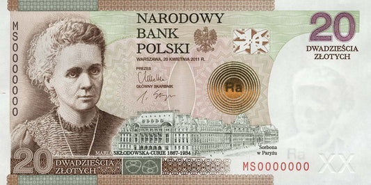 20 zł Maria Skłodowska Curie - banknot kolekcjonerski