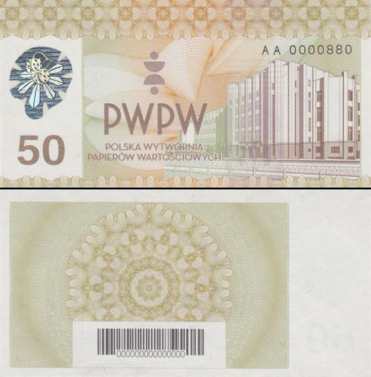 50 tka - banknot testowy PWPW