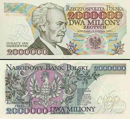 Banknot 2 000 000 zł 1993 rok