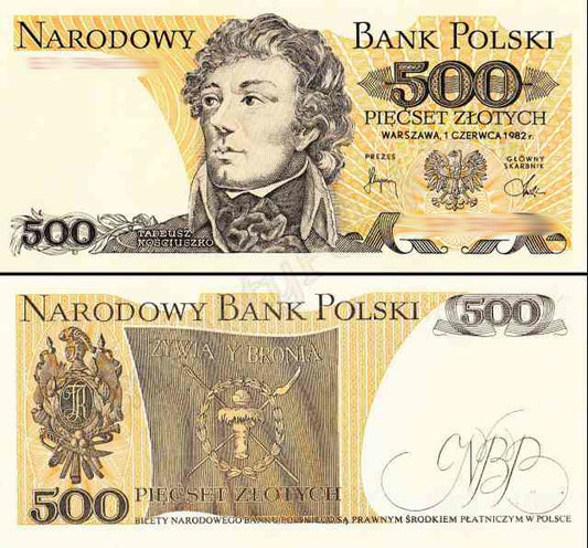 Banknot 500 zł 1982 rok