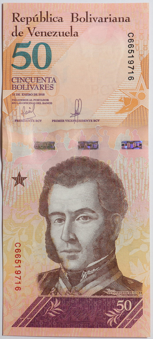 50 Boliwarów soberano - Wenezuela - 2018 rok