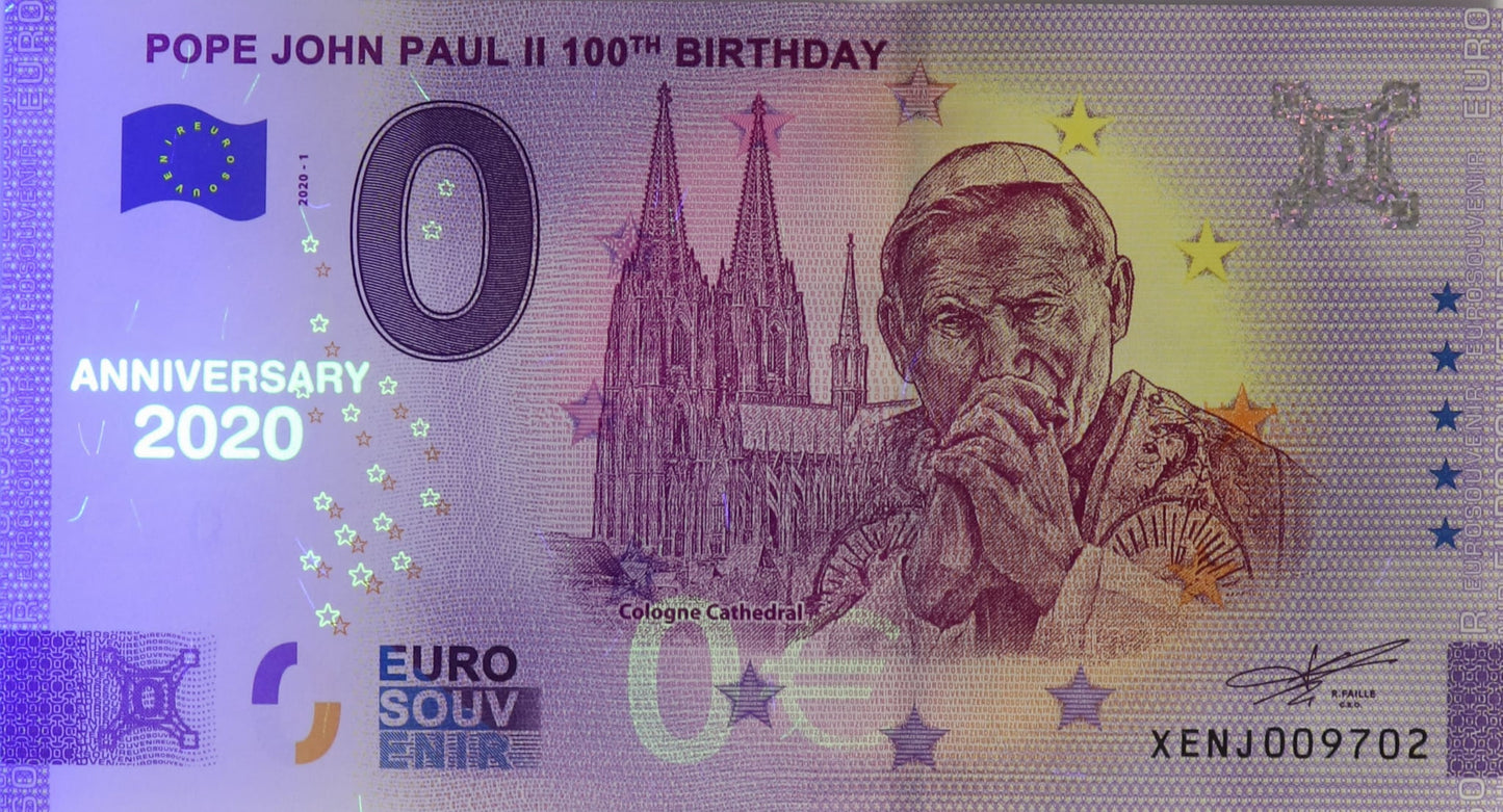 0 Euro - Papież Jan Paweł II - 100 Rocznica Urodzin - Niemcy - 2020 - ANNIVERSARY