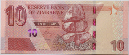 10 Dolarów - Zimbabwe - 2020 rok