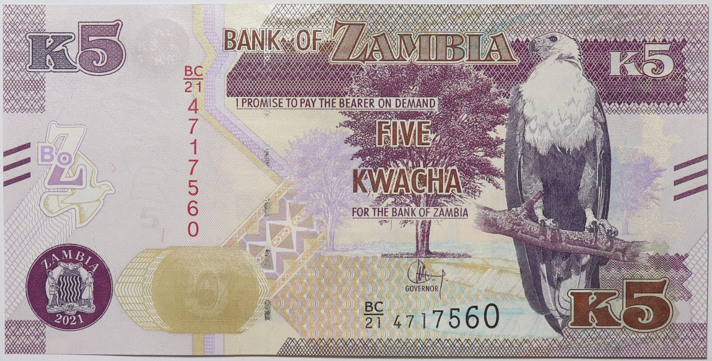 5 Kwacha - Zambia - 2021 rok