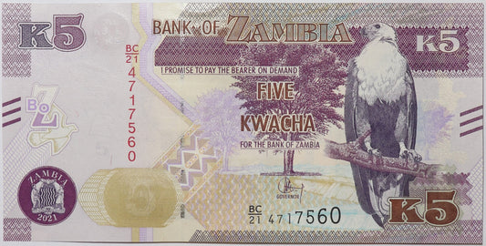5 Kwacha - Zambia - 2021 rok