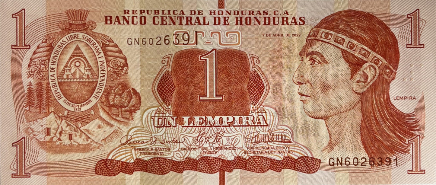 1 Lempira - Honduras - 2022 rok