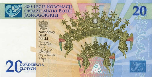 20 zł Koronacja Obrazu Matki Bożej - banknot kolekcjonerski