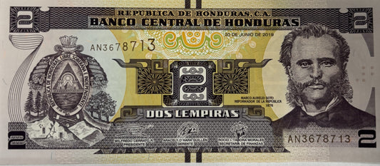 2 Lempira - Honduras - 2019 rok