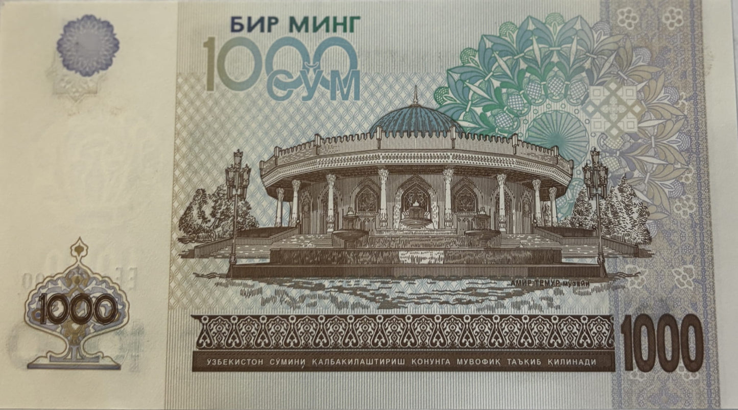 1000 Sum - Uzbekistan - 2001 rok